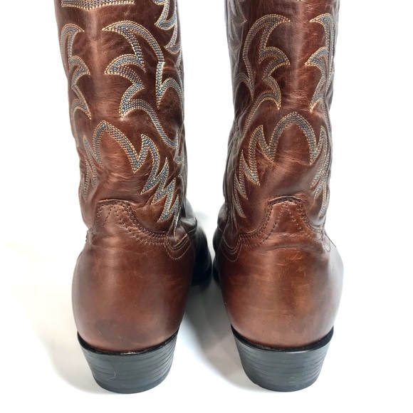 ARIAT Heritage Leather Embroidered Shaft Western Cowboy Boots #34732 - Picture 8 of 14